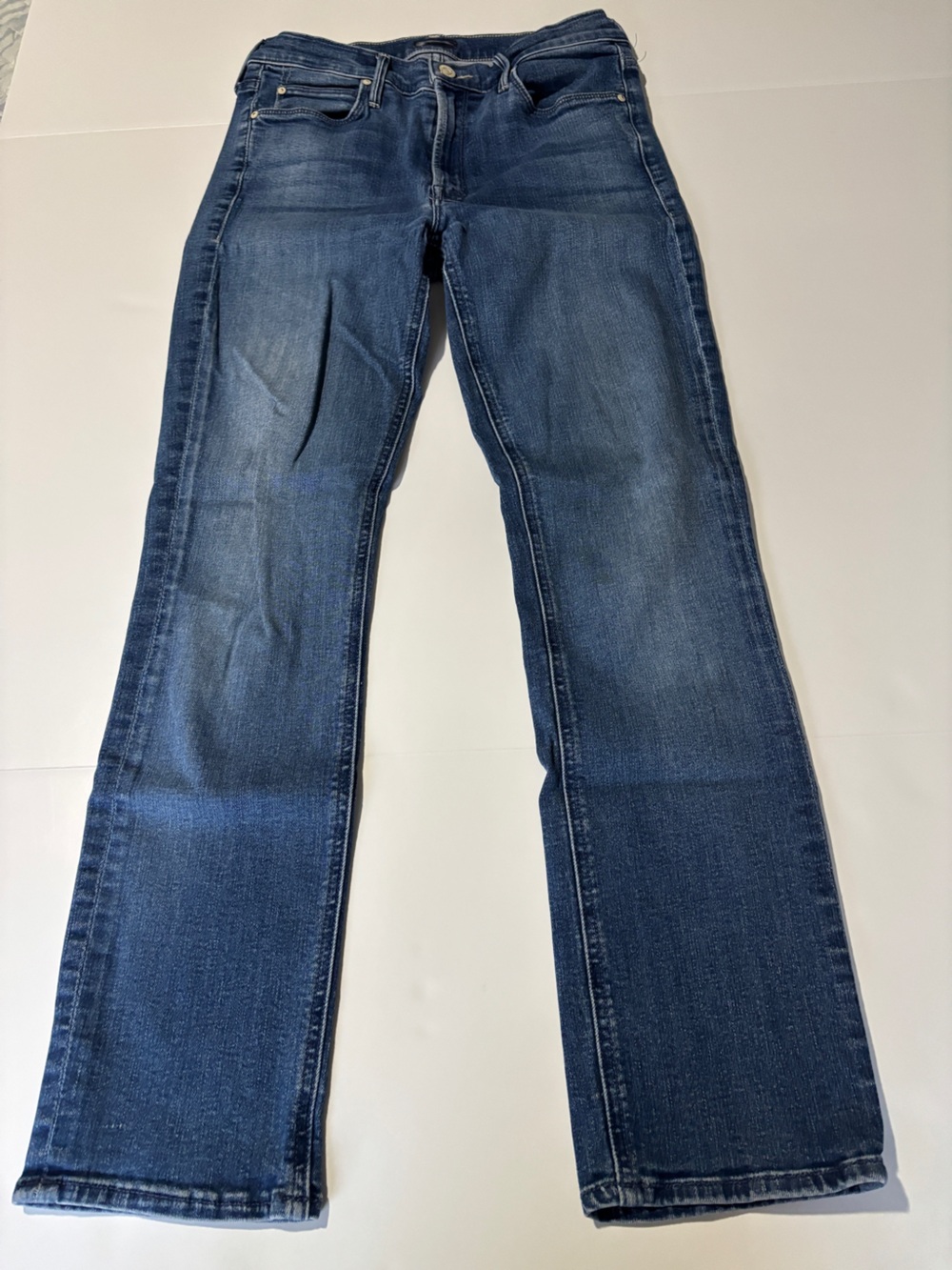 MOTHER The Mid Rise Dazzler Ankle Jeans Mid Blue Straight Leg Womens Size 28
